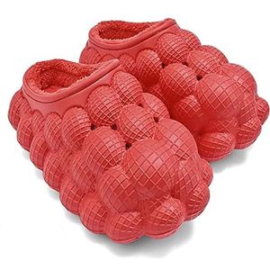 Memory Cotton Slippers voor Unisex Comfortabele zachte winterwarme pantoffels Antislip katoenen pantoffels met gevoerde outdoor pantoffels (Color : Red, Size : 40-41/26cm)