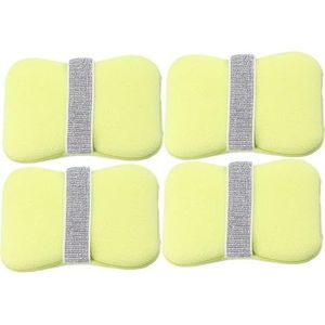 Dubbelzijdige Badschuimzak, 2-in-1 Exfoliërende Zeep, Dubbelzijdige Exfoliërende Mesh-zak Met Handvat, Draagbare, Leuke Zeep, Gezichtsreiniger, Spons(Yellow*4)