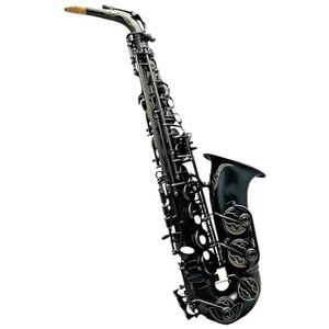 saxofoon kit Altsaxofoon Eb Zwart Vernikkeld Professionele Houtblazers Met Kofferaccessoires (Color : Dark Grey)