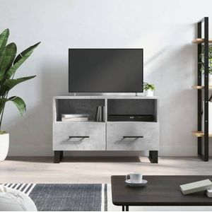 AUUIJKJF Entertainmentcentra en tv-standaards TV-meubel Beton Grijs 80x36x50 cm Engineered Houten Meubels