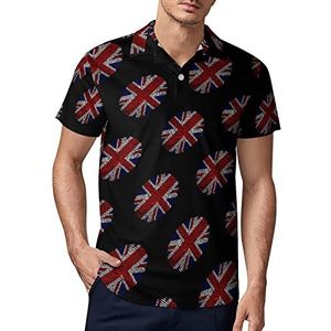 Groot-Brittannië vlag vinger heren golf poloshirt zomer korte mouw T-shirt casual sneldrogende T-shirts L