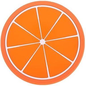 7 stuks fruitvorm siliconen cup pad slip isolatie pad beker mat houder onderzetters (kleur: oranje)