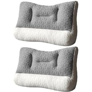 traagschuimkussen, Orthopedisch slaapapneukussen for diepe slaap Ergonomische cervicale ondersteuning for betere slaapkwaliteit(Blanc,1 pièce)