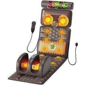 Full Body Massage Mat, 10 Motors Trillende Massage Matras Pad Met Afneembaar Nekmassage Kussen, Volledig Lichaam Verwarmd Kussen Voor Rug, Taille, Been, Spier Relax