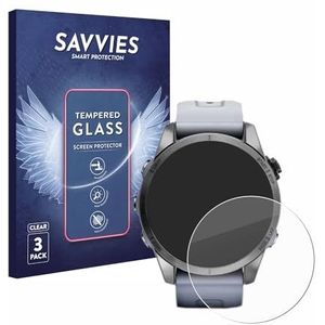 Savvies Tempered Glass Screen Protector voor Garmin Fenix 7S (42 mm) (3 Stuks) - 9H Gehard Glas Scherm Beschermer
