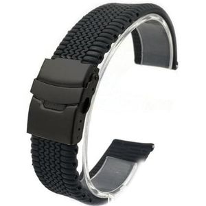 Kijk naar bands Horlogeband Siliconen sportband Vouwgesp Zacht rubber Heren Vervangingsarmband Horlogeaccessoires Horlogebanden Dagelijks (Color : Bk Buckle, Size : 20mm)