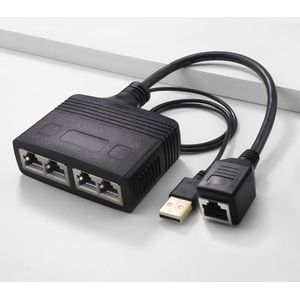 JMT RJ45 netwerkdistributeur 1 naar 3/4 Ethernet-adapter, internetkabelverlenger, RJ45-connectorkoppeling voor pc-laptop (100 Mbps, 1 tot 4 vrouwelijk)