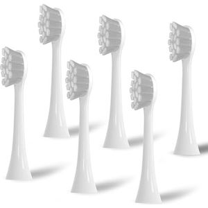 6 stuks borstelkoppen compatibel met Oclean elektrische tandenborstel, reserveborstels geschikt voor Oclean One, Flow, XPro, X Ultra, Air2, F1 enz. (wit)