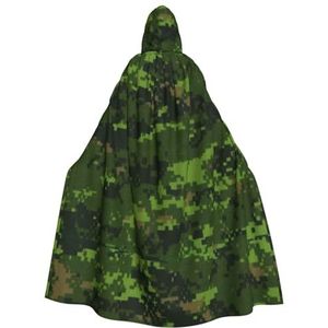 Bxzpzplj Groene leger digitale camouflage print unisex capuchon mantel voor mannen en vrouwen, carnaval thema feest decor capuchon mantel