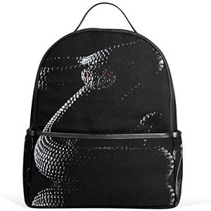 Zwarte Crystal Snake Rugzak voor Jongens Meisjes School Boekentas Dagrugzak, multi, 12.6""L × 14.8""H x 5""W, Reizen