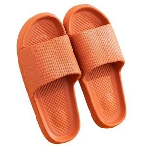 XUnion Slippers Vrouwen Grappige Zomer Mode Slijtage Minimalistische Stijl Platte Sandaal Flip Flops Uitloper Slippers, A04, Oranje, 4.5 UK Wide
