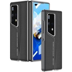 Telefoonhoesje hoes, compatibel met Huawei Mate X2, geïntegreerde displaybescherming van gehard glas, dunne harde PC + PU-leer, beschermhoes compatibel met H-telefoonhoes