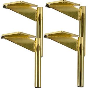 Tafelpoot metalen tafelpoot Meubelvoeten Vervanging Verstelbare hoogte Heavy-Duty Ruimte Ijzer-metaal for kast Tafel Bedbank Kast Salontafel TV-standaardpoten, set van 4(Gold,18cm/7.1in)