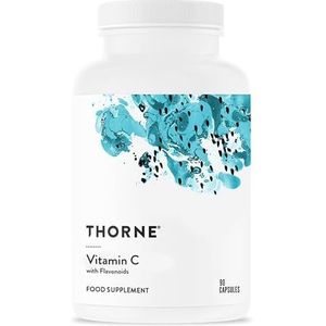 Thorne Vitamin C with Flavonoids - Mengsel van Vitamine C en Citrusbioflavonoïden uit Sinaasappels - Ondersteuning van het Immuunsysteem, Celenergie, Collageenproductie en Gezond Weefsel - 90 Capsules