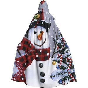 EdWal Kerst sneeuwpop print cape mantel met capuchon, volwassenen heks cape capuchon mantel, carnaval mantel kostuums cosplay