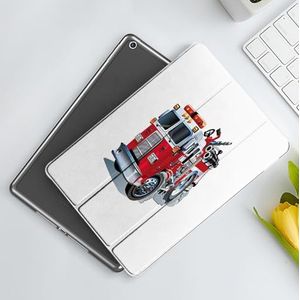 CONERY Case compatibel iPad 10.2"" (9e/8e/7e generatie) vrachtwagen, brandweer voertuig noodhulp voor openbaar brandweerman transport thema vrachtwagen, grijs, slim slim magnetische hoes met