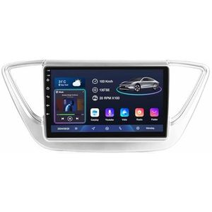 Android 14 9 Inch Touchscreen Autoradio 2 Din voor Hyundai Verna 2017-2018 met CarPlay & Android Auto Stuurbediening GPS Navigatie AHD Backup Camera Bluetooth (B, YS50 (8+128G))