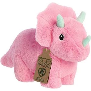 Aurora, 35057, Eco Nation Trix Triceratops dinosaurus, 8In, zacht speelgoed, roze