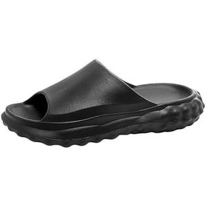 Slipper for heren Zomer Indoor Outdoor Mans Casual schoenen Trendy all-match platform Lichtgewicht antislip (Color : Black, Size : 42-43)