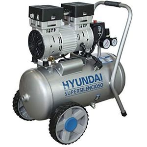 HYUNDAI HYAC24-1S stille compressor, onderhoudsvrij, olievrij, zilver