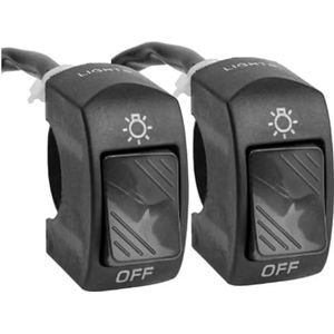 LED Stuurschakelaar Universele Motorfiets Stuur Kill Switch Aan/uit Knop Modificatie Voor 22MM ATV's Accessoires(2pcs black)
