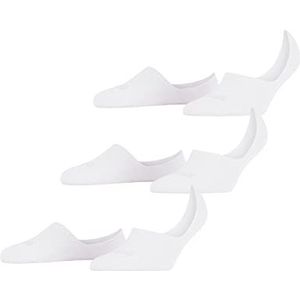 FALKE Step Invisible Step Invisible 3-pack katoen dames zwart wit sokken onzichtbaar zonder motief ademend High Cut in multipack 3 paar, wit (wit 2009), 35/36 EU