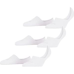 FALKE Step Invisible Step Invisible 3-pack katoen dames zwart wit sokken onzichtbaar zonder motief ademend High Cut in multipack 3 paar, wit (wit 2009), 35/36 EU
