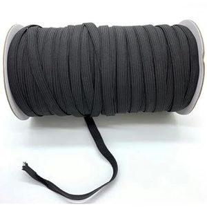 Wit/zwart hoge elastische platte elastische band 5m /lot 3/6/10/12/15mm nylon elastische platte band kledingstuk broek naaien accessoires-zwart-6 mm
