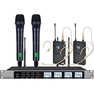 Complete podcastkit, Draadloos microfoonsysteem Headsetmicrofoon Condensatormicrofoon Geschikt for kerkpodiummicrofoon(Hand-held headset)