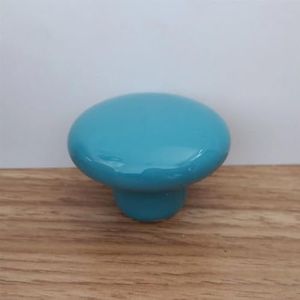 ROBAUN Keramische meubelgrepen kamer rond enkel gat lade deurknoppen kledingkast trekt kabinet hardware 1 stuk (kleur: blauw, maat: klein)