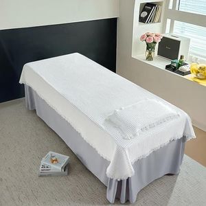 Wit,80x200cm,LDLCYCN Verkoelend Massagelaken Met Gezichtsgat Herbruikbare SPA-Massagetafel Bedhoes Salonlaken Ademend Comfortabel Massage SPA-Bankhoes Voor Zomer Wasbaar