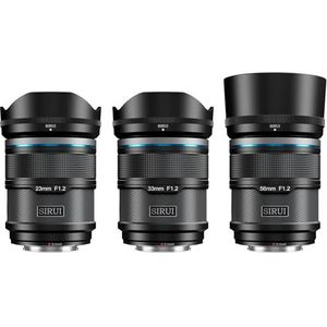 SIRUI Sniper F1.2 Autofocus lens Set, 23mm, 33mm, 56mm, Groothoek APS-C Camera Lens (AS-3S-XB, X Mount, zwart)