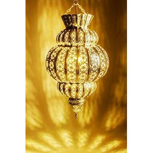 Oosterse lamp, hanglamp, Gold Harem, 45 cm, met E27-lampfitting, Marokkaans ontwerp, hanglamp uit Marokko, oriëntaalse lampen voor woonkamer, keuken of voor boven de eettafel