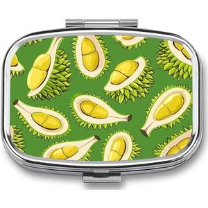 Leuke Pil Organizer Durian Gedrukt Draagbare Reizen Pillendoos Mini Pillendoos Kan Buiten worden gebruikt