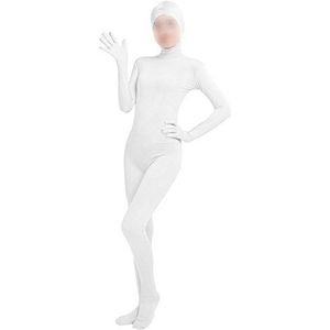 lucky baby store Zentai-kostuum voor meisjes, dames, volledig lichaam met open gezicht, spandex, unitard-masker, Wit, M