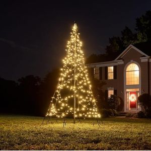 Fairybell LED Kerstboom voor buiten - 3 meter - 360 LEDs - Kerstboom inclusief vlaggenmast - Warm wit