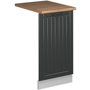 Vicco Afwasmachine paneel Fame-Line, antraciet landhuis, 45 cm, AP eiken