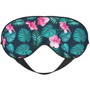 Hawaii Roze Bloem Print Comfortabele Oogmasker Volledige Dekking Lichtgewicht Mannen Vrouwen Outdoor Reizen Ontspanning