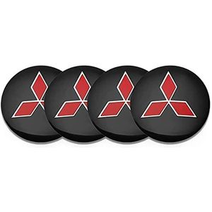 Mitsubishi - Wieldoppen - Zwart - 60mm - Set van 4 vervangende naafdoppen