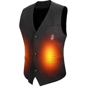 Elektrisch Verwarmd Vest Dames V-hals Enkele Rij Knopen 3 Temperatuurversnellingen Warm Houden Thermisch Verwarmingsvest, Elektrisch Verwarmd Vest Dames Dames (XXL)