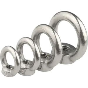 Roestvrij stalen ogen bouten 304, 304 roestvrijstalen hijsogen en schroeven M3-M12 zilver, verpakking van 14(Eye Nut,M8 x2pcs)