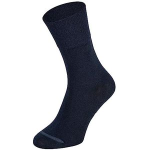 Tobeni 8 Paar Dames Heren Katoen Sokken Comfortband zonder Rubber Business Sokken Ademend Unisex Kleur Marine-Blauw Grootte 43-46
