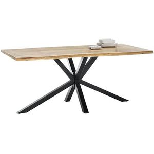 Dynamic24 Tafel 200x100 acacia metalen houten tafel eettafel eettafel keukentafel eetkamer