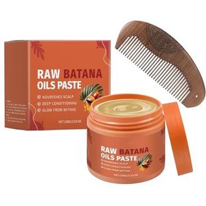 Nieuwe haarpasta met batana-olie (2025) – ruwe batana-olie ter voorkoming van haaruitval, verdikt en versterkt haar, herstelt kroezen en beschadigd haar (1)