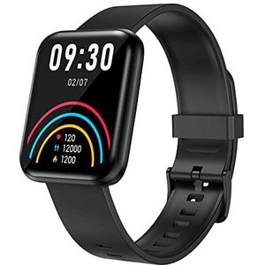 Lenovo Smartwatch E1 Max met temperatuurmonitor, zuurstof, bloeddrukmonitor en sport-app. Geschikt voor Android en iOS, verbinding met Apple Health, Zwart, 240 x 280 mm, Modern