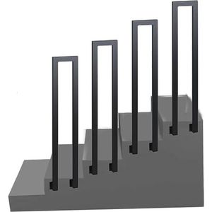 Trap Leuning Zwart, U-vormige Trap Leuningen Zijmontage Trapleuning Leuning, Trap Leuningen for Binnen Buiten Tuin Zolder Trappen Decoratie(65cm/25.6in)