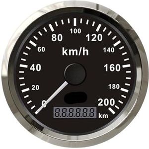 Waterdichte 85mm GPS-snelheidsmeter 120 km/u 0-200 for auto, vrachtwagen, boot met rood-gele achtergrondverlichting(200km-BS)