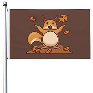 Tuin vlag schattige eekhoorn militaire vlag vervagen bestendig boerderij vlag decoratie veranda vlag, voor feesten, tuin, 90 x 150 cm