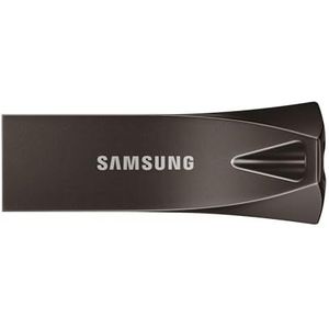 Samsung Bar Plus USB-stick, type A, 512 GB, 400 MB/s lezen, 110 MB/s schrijven, USB 3.2, schokbestendig, titanium grijs