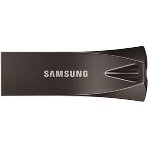 Samsung Bar Plus USB-stick, type A, 512 GB, 400 MB/s lezen, 110 MB/s schrijven, USB 3.2, schokbestendig, titanium grijs